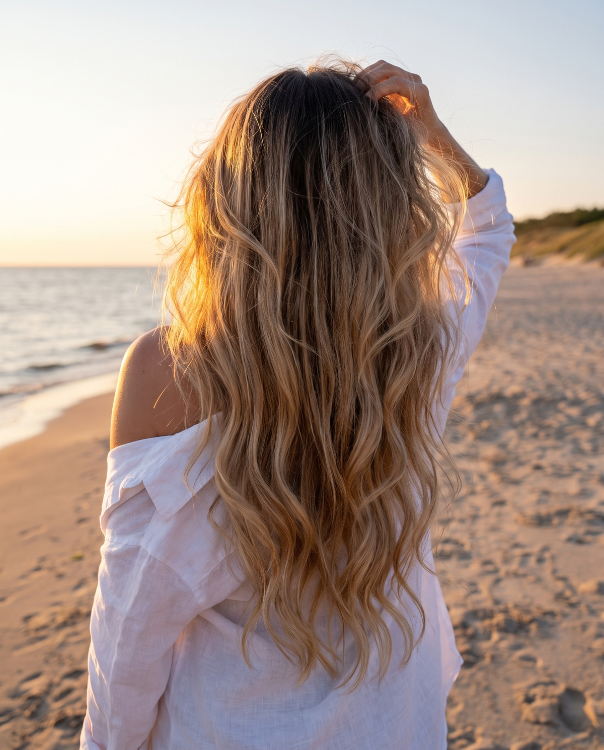 Rückansicht am Strand, Balayage 5T-613, 85 cm